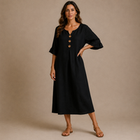 VANESA | Button Detail Midi Dress