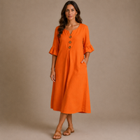 VANESA | Button Detail Midi Dress