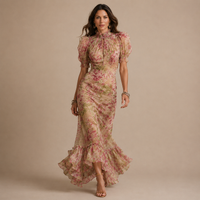 VIANNE | High Neck Floral Maxi Dress