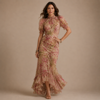 VIANNE | High Neck Floral Maxi Dress