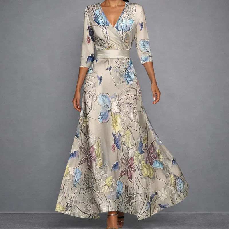 CALLA | Sculpting Floral Maxi Dress for Elegant Confidence