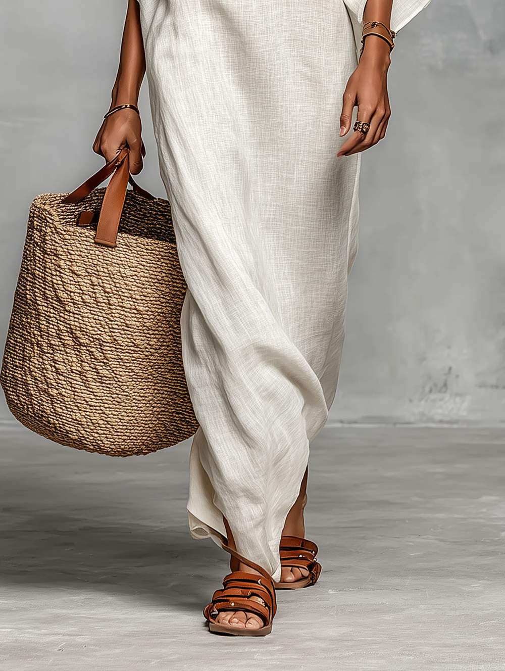 Aveline™ | Maxi dress with bare shoulders and batwing sleeves