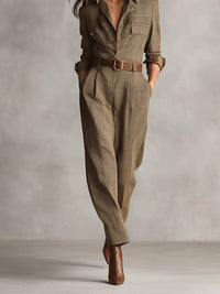 Anna™ | elegant jumpsuit in check pattern