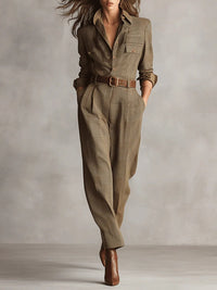Anna™ | elegant jumpsuit in check pattern