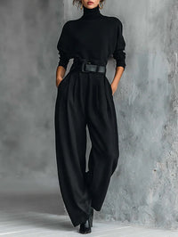 Lisa™ | 2-piece black set with belt