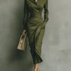 Noëlle™ | Maxi Dress in Army Green