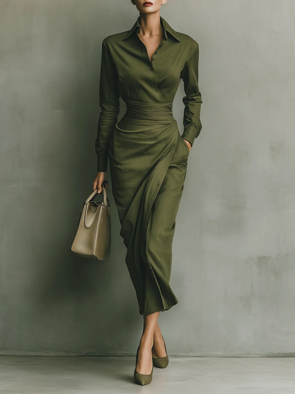 Noëlle™ | Maxi Dress in Army Green