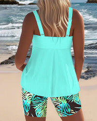 Daphne | Bright Striped Tankini Shorts