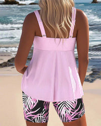 Daphne | Bright Striped Tankini Shorts