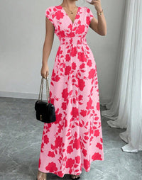 Daniela | Long Floral Dress with V-Neck