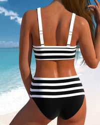 Farah | High-Waisted Striped Bikini