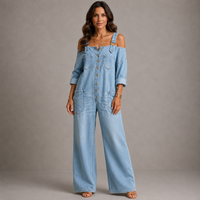 SHELBY | Wide jumpsuit with wide legs and pockets