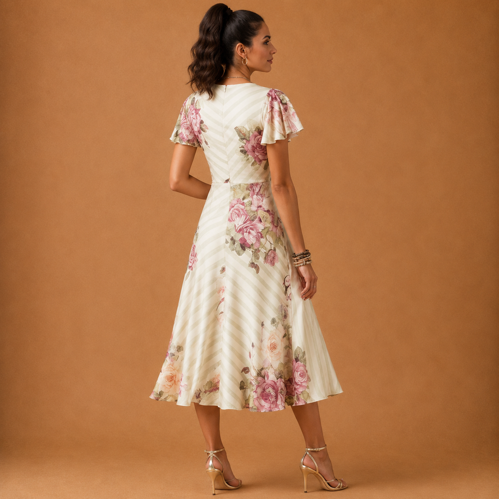 GISELLE | Elegant Floral Midi Dress