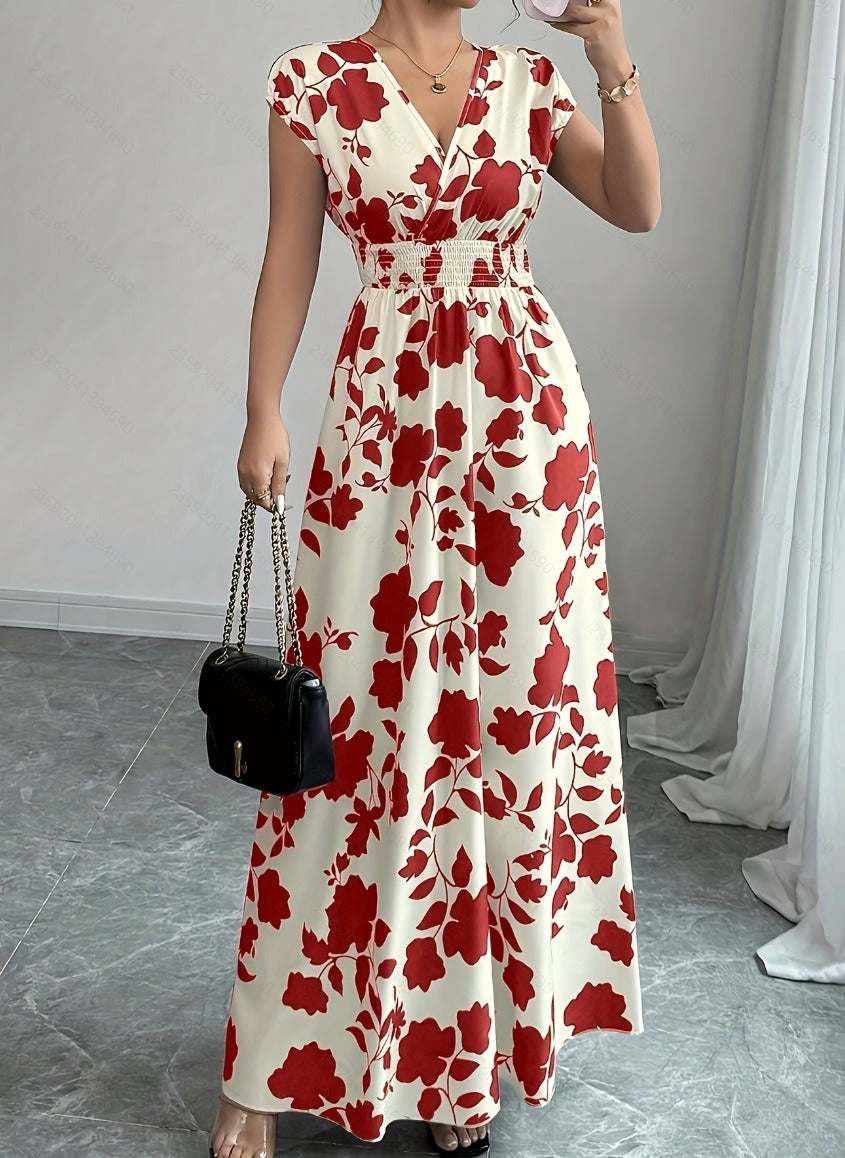 Daniela | Long Floral Dress with V-Neck