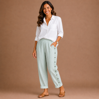 CAITLIN | Stylish Striped Button Pants