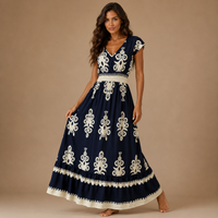 CARMEN | Baroque Maxi Dress with V-Neck
