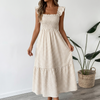 Vera | Checkered Maxi Dress with Square Neckline