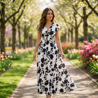 Daniela | Long Floral Dress with V-Neck