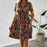 Bea | Floral Summer Dress with V-Neck