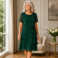 LINDA  | Elegant Comfort Ruffle Dress