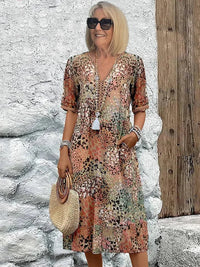 Dorina | V-Neck Dress with Print