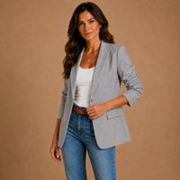 ISABELLE | Minimalist Solid Button Lapel Collar Blazer