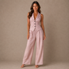 KAITLYN | Elegant Two-Piece Set with V-Neck and Buttons