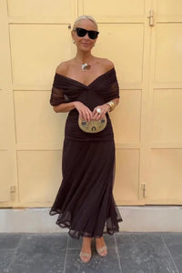MIKAELA | Off Shoulder Maxi Dress