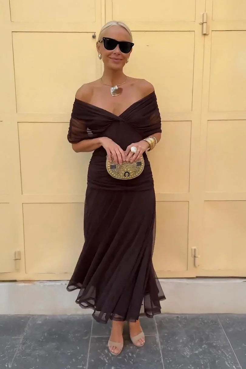 MIKAELA™ | Off Shoulder Maxi Dress