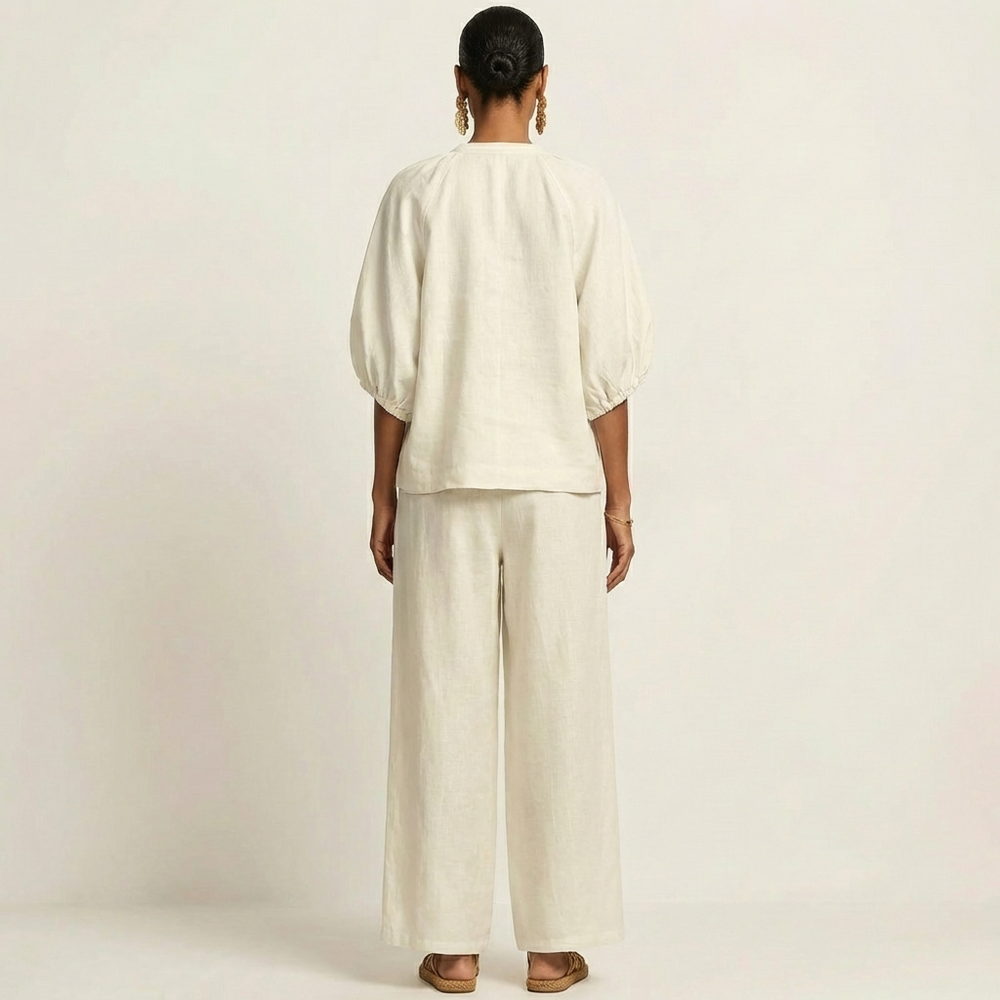 Marlowe | Zipper-Front Puff Sleeve Set