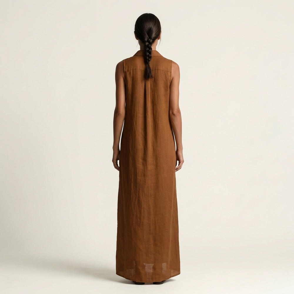 Mirabell | Hooded Button-Front Sleeveless Maxi Dress
