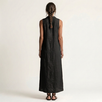 Mirabell | Hooded Button-Front Sleeveless Maxi Dress