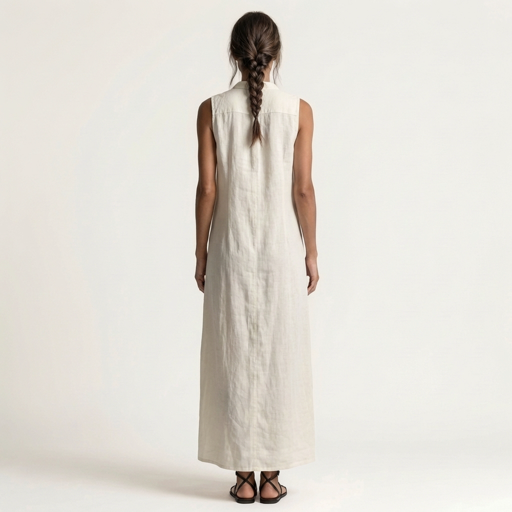 Mirabell | Hooded Button-Front Sleeveless Maxi Dress