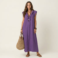 Josette | Ruffle V-Neck Maxi Dress