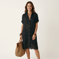 Nidalie | Midi Shirt Dress with Rolled Cuffs