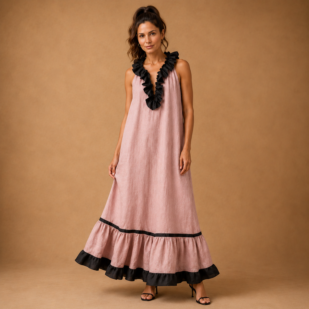KENDALL | Elegant long dress with ruffles