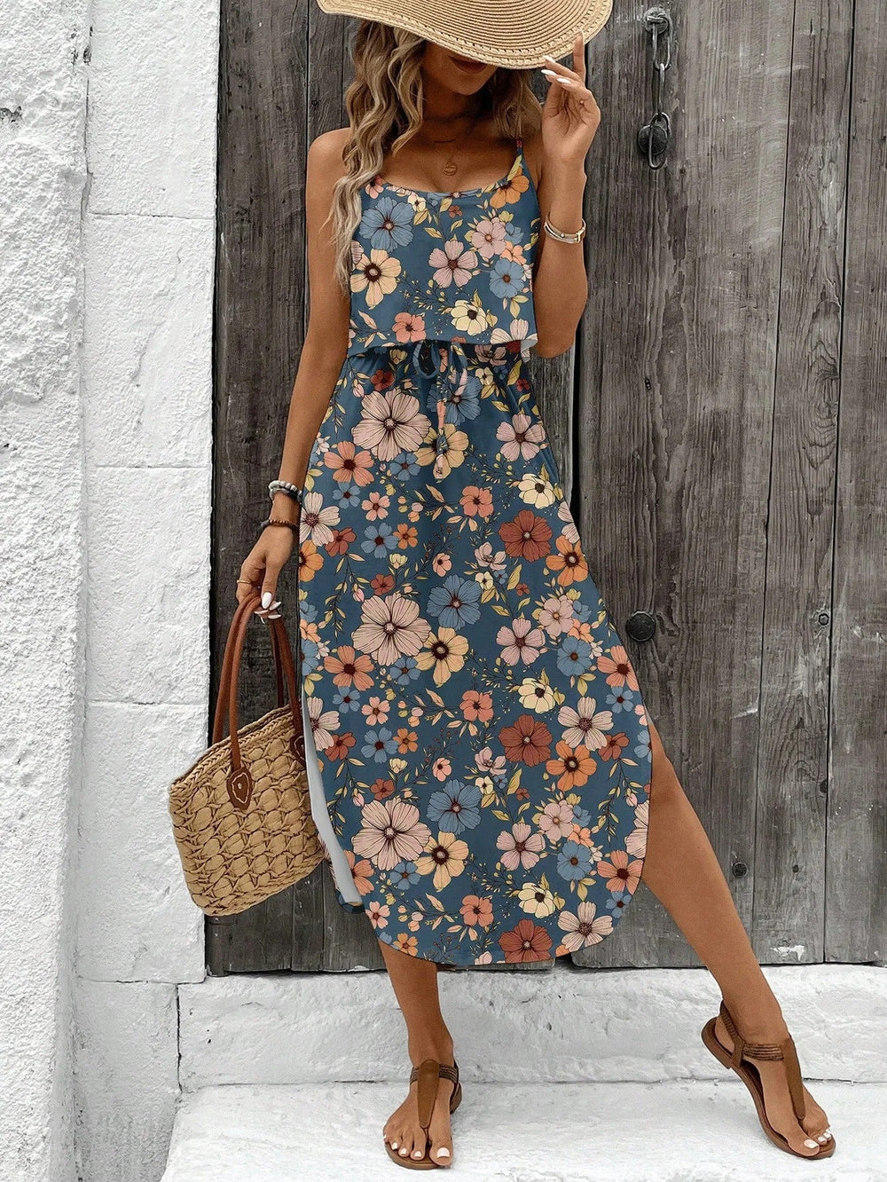 Luna | Midi dress with thin straps