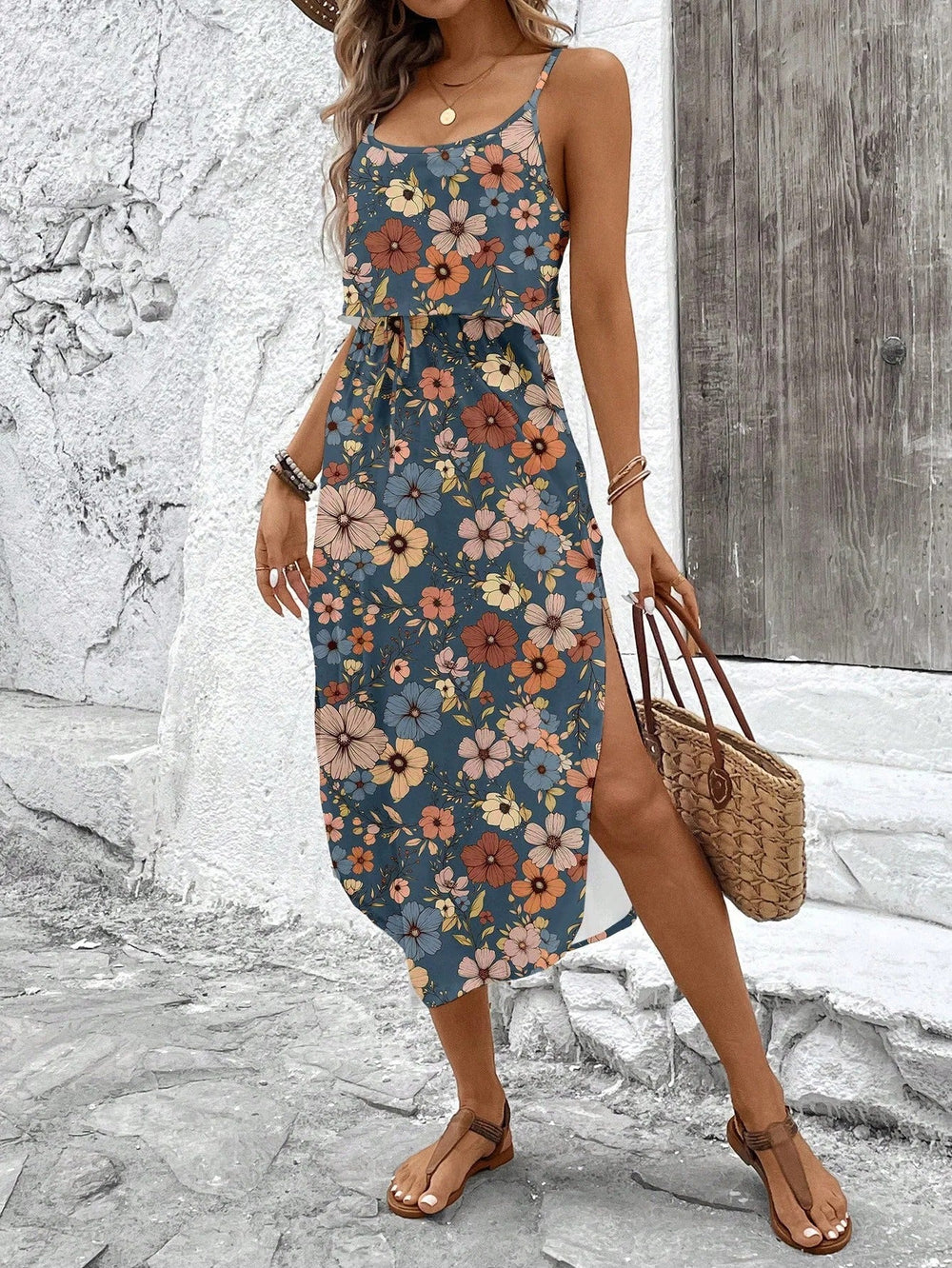 Luna | Midi dress with thin straps
