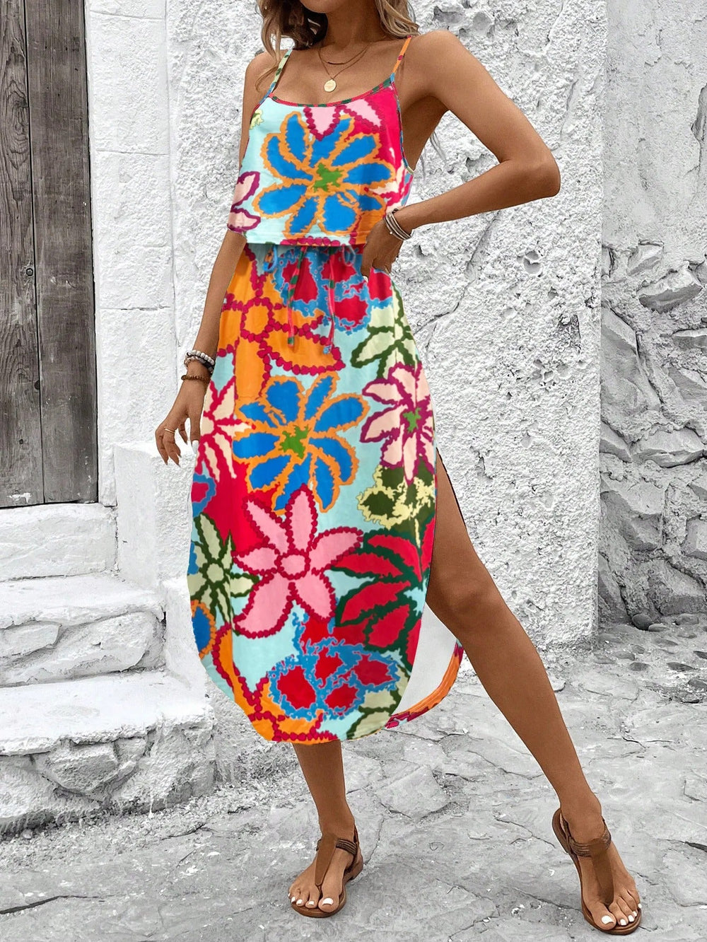 Luna | Midi dress with thin straps