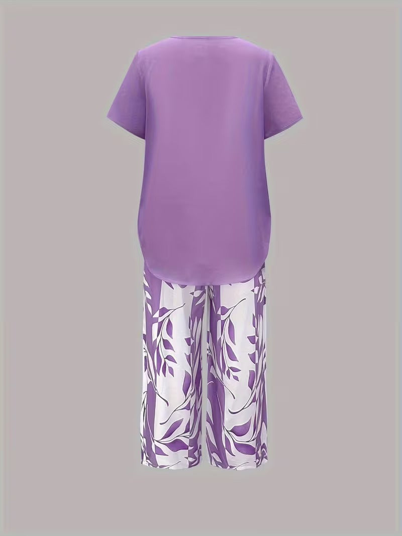 Avy™ | Relaxed Two-Piece Leaf Print Set