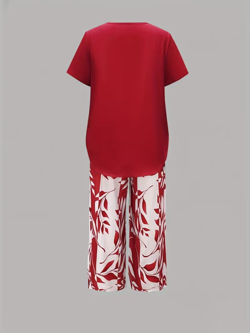 Avy™ | Relaxed Two-Piece Leaf Print Set