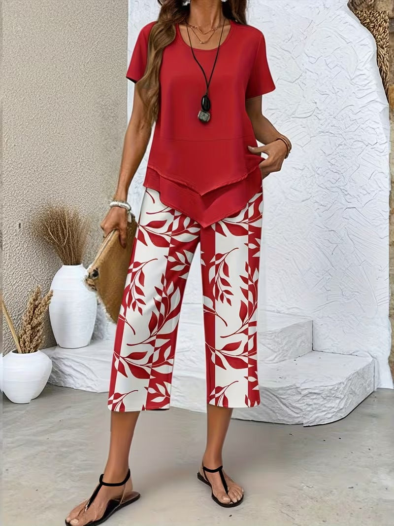 Avy™ | Relaxed Two-Piece Leaf Print Set