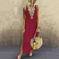 Nerea | Bohemian Maxi Dress with V-Neck