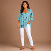 JOANNE | Printed Button Tunic Top