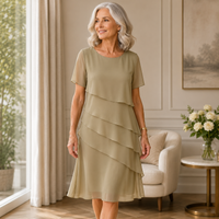 LINDA™  | Elegant Comfort Ruffle Dress
