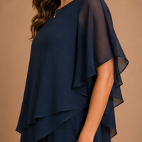 NATASHA | Layered Top and Wide Leg Pants Set