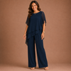 NATASHA | Layered Top and Wide Leg Pants Set