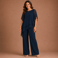 NATASHA | Layered Top and Wide Leg Pants Set