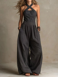 Isabella | Long Fluid Jumpsuit with Halter Neck