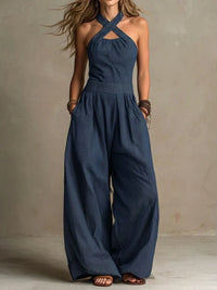 Isabella | Long Fluid Jumpsuit with Halter Neck
